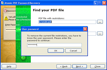 Atomic PDF Password Cracker screenshot