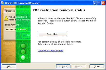 Atomic PDF Password Cracker screenshot
