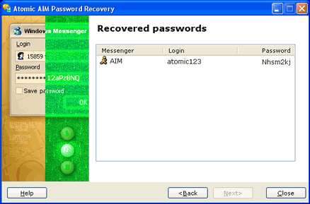 AIM password restore