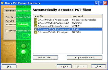 Atomic PST Password Cracker screenshot
